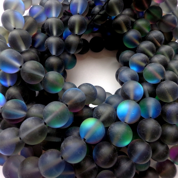 Matte Rainbow Black Mermaid beads stretch bracelet Rhinestones Design FreeSpirit - Picture 5 of 9